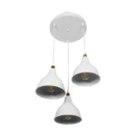GloboStar® RADE 203-0128 Vintage Κρεμαστό Φωτιστικό Καμπάνα Τρίφωτο 3 x E27 IP20 Λευκό Πλαστικό - Μ40 x Π40 x Υ80cm - Image 4
