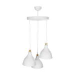 GloboStar® RADE 203-0128 Vintage Κρεμαστό Φωτιστικό Καμπάνα Τρίφωτο 3 x E27 IP20 Λευκό Πλαστικό - Μ40 x Π40 x Υ80cm - Image 5