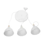 GloboStar® RADE 203-0128 Vintage Κρεμαστό Φωτιστικό Καμπάνα Τρίφωτο 3 x E27 IP20 Λευκό Πλαστικό - Μ40 x Π40 x Υ80cm - Image 9