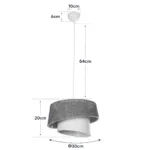 GloboStar® ALINA 203-0129 Μοντέρνο Κρεμαστό Φωτιστικό Καπέλο Μονόφωτο 1 x E27 IP20 Καφέ & Μπεζ Ύφασμα - Μ30 x Π30 x Υ93cm - Image 11