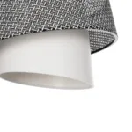 GloboStar® ALINA 203-0130 Μοντέρνο Κρεμαστό Φωτιστικό Καπέλο Μονόφωτο 1 x E27 IP20 Γκρι & Λευκό Ύφασμα - Μ30 x Π30 x Υ93cm - Image 7