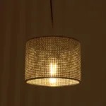 GloboStar® CLAIRIE 203-0132 Μοντέρνο Κρεμαστό Φωτιστικό Καπέλο Μονόφωτο 1 x E27 IP20 Καφέ Ύφασμα - Μ22 x Π22 x Υ93cm - Image 2