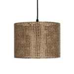 GloboStar® CLAIRIE 203-0132 Μοντέρνο Κρεμαστό Φωτιστικό Καπέλο Μονόφωτο 1 x E27 IP20 Καφέ Ύφασμα - Μ22 x Π22 x Υ93cm - Image 4