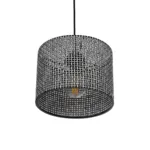 GloboStar® CLAIRIE 203-0133 Μοντέρνο Κρεμαστό Φωτιστικό Καπέλο Μονόφωτο 1 x E27 IP20 Γκρι Ύφασμα - Μ22 x Π22 x Υ93cm - Image 5