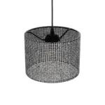 GloboStar® CLAIRIE 203-0133 Μοντέρνο Κρεμαστό Φωτιστικό Καπέλο Μονόφωτο 1 x E27 IP20 Γκρι Ύφασμα - Μ22 x Π22 x Υ93cm - Image 6