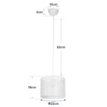 GloboStar® CLAIRIE 203-0134 Μοντέρνο Κρεμαστό Φωτιστικό Καπέλο Μονόφωτο 1 x E27 IP20 Λευκό Ύφασμα - Μ22 x Π22 x Υ93cm - Image 10