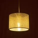 GloboStar® CLAIRIE 203-0134 Μοντέρνο Κρεμαστό Φωτιστικό Καπέλο Μονόφωτο 1 x E27 IP20 Λευκό Ύφασμα - Μ22 x Π22 x Υ93cm - Image 2