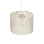 GloboStar® CLAIRIE 203-0134 Μοντέρνο Κρεμαστό Φωτιστικό Καπέλο Μονόφωτο 1 x E27 IP20 Λευκό Ύφασμα - Μ22 x Π22 x Υ93cm - Image 6