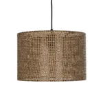 GloboStar® CLAIRIE 203-0135 Μοντέρνο Κρεμαστό Φωτιστικό Καπέλο Μονόφωτο 1 x E27 IP20 Καφέ Ύφασμα - Μ30 x Π30 x Υ93cm - Image 4