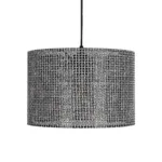 GloboStar® CLAIRIE 203-0136 Μοντέρνο Κρεμαστό Φωτιστικό Καπέλο Μονόφωτο 1 x E27 IP20 Μαύρο Ύφασμα - Μ30 x Π30 x Υ93cm - Image 4