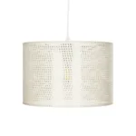 GloboStar® CLAIRIE 203-0137 Μοντέρνο Κρεμαστό Φωτιστικό Καπέλο Μονόφωτο 1 x E27 IP20 Λευκό Ύφασμα - Μ30 x Π30 x Υ93cm - Image 4