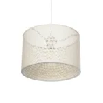 GloboStar® CLAIRIE 203-0137 Μοντέρνο Κρεμαστό Φωτιστικό Καπέλο Μονόφωτο 1 x E27 IP20 Λευκό Ύφασμα - Μ30 x Π30 x Υ93cm - Image 5