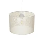 GloboStar® CLAIRIE 203-0137 Μοντέρνο Κρεμαστό Φωτιστικό Καπέλο Μονόφωτο 1 x E27 IP20 Λευκό Ύφασμα - Μ30 x Π30 x Υ93cm - Image 6