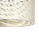 GloboStar® CLAIRIE 203-0137 Μοντέρνο Κρεμαστό Φωτιστικό Καπέλο Μονόφωτο 1 x E27 IP20 Λευκό Ύφασμα - Μ30 x Π30 x Υ93cm - Image 7