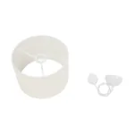 GloboStar® CLAIRIE 203-0137 Μοντέρνο Κρεμαστό Φωτιστικό Καπέλο Μονόφωτο 1 x E27 IP20 Λευκό Ύφασμα - Μ30 x Π30 x Υ93cm - Image 9