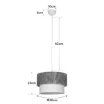 GloboStar® SISSIE 203-0139 Μοντέρνο Κρεμαστό Φωτιστικό Καπέλο Μονόφωτο 1 x E27 IP20 Μαύρο & Λευκό Ύφασμα - Μ30 x Π30 x Υ23cm - Image 10