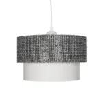 GloboStar® SISSIE 203-0139 Μοντέρνο Κρεμαστό Φωτιστικό Καπέλο Μονόφωτο 1 x E27 IP20 Μαύρο & Λευκό Ύφασμα - Μ30 x Π30 x Υ23cm - Image 4