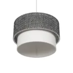 GloboStar® SISSIE 203-0139 Μοντέρνο Κρεμαστό Φωτιστικό Καπέλο Μονόφωτο 1 x E27 IP20 Μαύρο & Λευκό Ύφασμα - Μ30 x Π30 x Υ23cm - Image 5