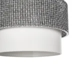 GloboStar® SISSIE 203-0139 Μοντέρνο Κρεμαστό Φωτιστικό Καπέλο Μονόφωτο 1 x E27 IP20 Μαύρο & Λευκό Ύφασμα - Μ30 x Π30 x Υ23cm - Image 7