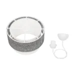 GloboStar® SISSIE 203-0139 Μοντέρνο Κρεμαστό Φωτιστικό Καπέλο Μονόφωτο 1 x E27 IP20 Μαύρο & Λευκό Ύφασμα - Μ30 x Π30 x Υ23cm - Image 9