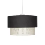 GloboStar® SISSIE 203-0140 Μοντέρνο Κρεμαστό Φωτιστικό Καπέλο Μονόφωτο 1 x E27 IP20 Γκρι & Λευκό Ύφασμα -Μ30 x Π30 x Υ93cm - Image 4