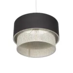 GloboStar® SISSIE 203-0140 Μοντέρνο Κρεμαστό Φωτιστικό Καπέλο Μονόφωτο 1 x E27 IP20 Γκρι & Λευκό Ύφασμα -Μ30 x Π30 x Υ93cm - Image 5
