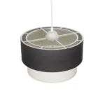 GloboStar® SISSIE 203-0140 Μοντέρνο Κρεμαστό Φωτιστικό Καπέλο Μονόφωτο 1 x E27 IP20 Γκρι & Λευκό Ύφασμα -Μ30 x Π30 x Υ93cm - Image 6