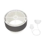 GloboStar® SISSIE 203-0140 Μοντέρνο Κρεμαστό Φωτιστικό Καπέλο Μονόφωτο 1 x E27 IP20 Γκρι & Λευκό Ύφασμα -Μ30 x Π30 x Υ93cm - Image 9