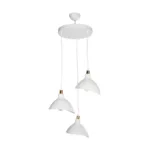 GloboStar® RIVE 203-0142 Μοντέρνο Κρεμαστό Φωτιστικό Καμπάνα Τρίφωτο 3 x E27 IP20 Λευκό με Χρυσό Πλαστικό - Μ45 x Π45 x Υ80cm - Image 3
