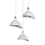 GloboStar® RIVE 203-0142 Μοντέρνο Κρεμαστό Φωτιστικό Καμπάνα Τρίφωτο 3 x E27 IP20 Λευκό με Χρυσό Πλαστικό - Μ45 x Π45 x Υ80cm - Image 6