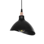 GloboStar® RIVE 203-0143 Μοντέρνο Κρεμαστό Φωτιστικό Καμπάνα Μονόφωτο 1 x E27 IP20 Μάυρο με Χρυσό Πλαστικό - Μ22 x Π22 x Υ83cm - Image 4