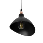 GloboStar® RIVE 203-0143 Μοντέρνο Κρεμαστό Φωτιστικό Καμπάνα Μονόφωτο 1 x E27 IP20 Μάυρο με Χρυσό Πλαστικό - Μ22 x Π22 x Υ83cm - Image 5