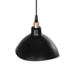 GloboStar® RIVE 203-0143 Μοντέρνο Κρεμαστό Φωτιστικό Καμπάνα Μονόφωτο 1 x E27 IP20 Μάυρο με Χρυσό Πλαστικό - Μ22 x Π22 x Υ83cm - Image 6