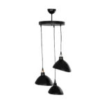 GloboStar® RIVE 203-0144 Μοντέρνο Κρεμαστό Φωτιστικό Καμπάνα Τρίφωτο 3 x E27 IP20 Μαύρο με Χρυσό Πλαστικό - Μ45 x Π45 x Υ80cm - Image 5