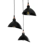 GloboStar® RIVE 203-0144 Μοντέρνο Κρεμαστό Φωτιστικό Καμπάνα Τρίφωτο 3 x E27 IP20 Μαύρο με Χρυσό Πλαστικό - Μ45 x Π45 x Υ80cm - Image 6