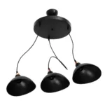 GloboStar® RIVE 203-0144 Μοντέρνο Κρεμαστό Φωτιστικό Καμπάνα Τρίφωτο 3 x E27 IP20 Μαύρο με Χρυσό Πλαστικό - Μ45 x Π45 x Υ80cm - Image 9