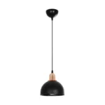 GloboStar® ΗUT 203-0145 Μοντέρνο Κρεμαστό Φωτιστικό Καμπάνα Μονόφωτο 1 x E27 IP20 Μάυρο με Χρυσό Πλαστικό - Μ17.5 x Π17.5 x Υ80cm - Image 3