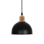GloboStar® ΗUT 203-0145 Μοντέρνο Κρεμαστό Φωτιστικό Καμπάνα Μονόφωτο 1 x E27 IP20 Μάυρο με Χρυσό Πλαστικό - Μ17.5 x Π17.5 x Υ80cm - Image 4