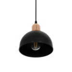 GloboStar® ΗUT 203-0145 Μοντέρνο Κρεμαστό Φωτιστικό Καμπάνα Μονόφωτο 1 x E27 IP20 Μάυρο με Χρυσό Πλαστικό - Μ17.5 x Π17.5 x Υ80cm - Image 5