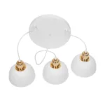 GloboStar® ΗUT 203-0148 Vintage Κρεμαστό Φωτιστικό Καμπάνα Τρίφωτο 3 x E27 IP20 Λευκό με Χρυσό Πλαστικό - Μ40 x Π40 x Υ76cm - Image 9
