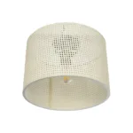 GloboStar® CILIO 203-0150 Μοντέρνο Φωτιστικό Οροφής Καπέλο Μονόφωτο 1 x E27 IP20 Λευκό Διάτρητο Ύφασμα - Μ30 x Π30 x Υ21cm - Image 4