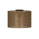 GloboStar® CILIO 203-0151 Μοντέρνο Φωτιστικό Οροφής Καπέλο Μονόφωτο 1 x E27 IP20 Καφέ Διάτρητο Ύφασμα - Μ30 x Π30 x Υ21cm - Image 3