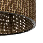 GloboStar® CILIO 203-0151 Μοντέρνο Φωτιστικό Οροφής Καπέλο Μονόφωτο 1 x E27 IP20 Καφέ Διάτρητο Ύφασμα - Μ30 x Π30 x Υ21cm - Image 5