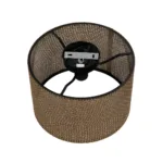 GloboStar® CILIO 203-0151 Μοντέρνο Φωτιστικό Οροφής Καπέλο Μονόφωτο 1 x E27 IP20 Καφέ Διάτρητο Ύφασμα - Μ30 x Π30 x Υ21cm - Image 6