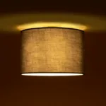 GloboStar® CILIO 203-0153 Μοντέρνο Φωτιστικό Οροφής Καπέλο Μονόφωτο 1 x E27 IP20 Γκρι Ύφασμα - Μ30 x Π30 x Υ21cm - Image 2