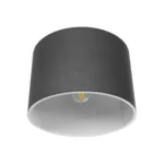 GloboStar® CILIO 203-0153 Μοντέρνο Φωτιστικό Οροφής Καπέλο Μονόφωτο 1 x E27 IP20 Γκρι Ύφασμα - Μ30 x Π30 x Υ21cm - Image 4