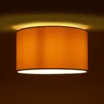 GloboStar® CILIO 203-0154 Μοντέρνο Φωτιστικό Οροφής Καπέλο Μονόφωτο 1 x E27 IP20 Μπεζ Ύφασμα - Μ38 x Π38 x Υ21cm - Image 2