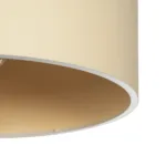 GloboStar® CILIO 203-0154 Μοντέρνο Φωτιστικό Οροφής Καπέλο Μονόφωτο 1 x E27 IP20 Μπεζ Ύφασμα - Μ38 x Π38 x Υ21cm - Image 5
