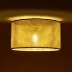 GloboStar® CILIO 203-0155 Μοντέρνο Φωτιστικό Οροφής Καπέλο Μονόφωτο 1 x E27 IP20 Λευκό Διάτρητο Ύφασμα - Μ38 x Π38 x Υ21cm - Image 2