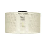 GloboStar® CILIO 203-0155 Μοντέρνο Φωτιστικό Οροφής Καπέλο Μονόφωτο 1 x E27 IP20 Λευκό Διάτρητο Ύφασμα - Μ38 x Π38 x Υ21cm - Image 3